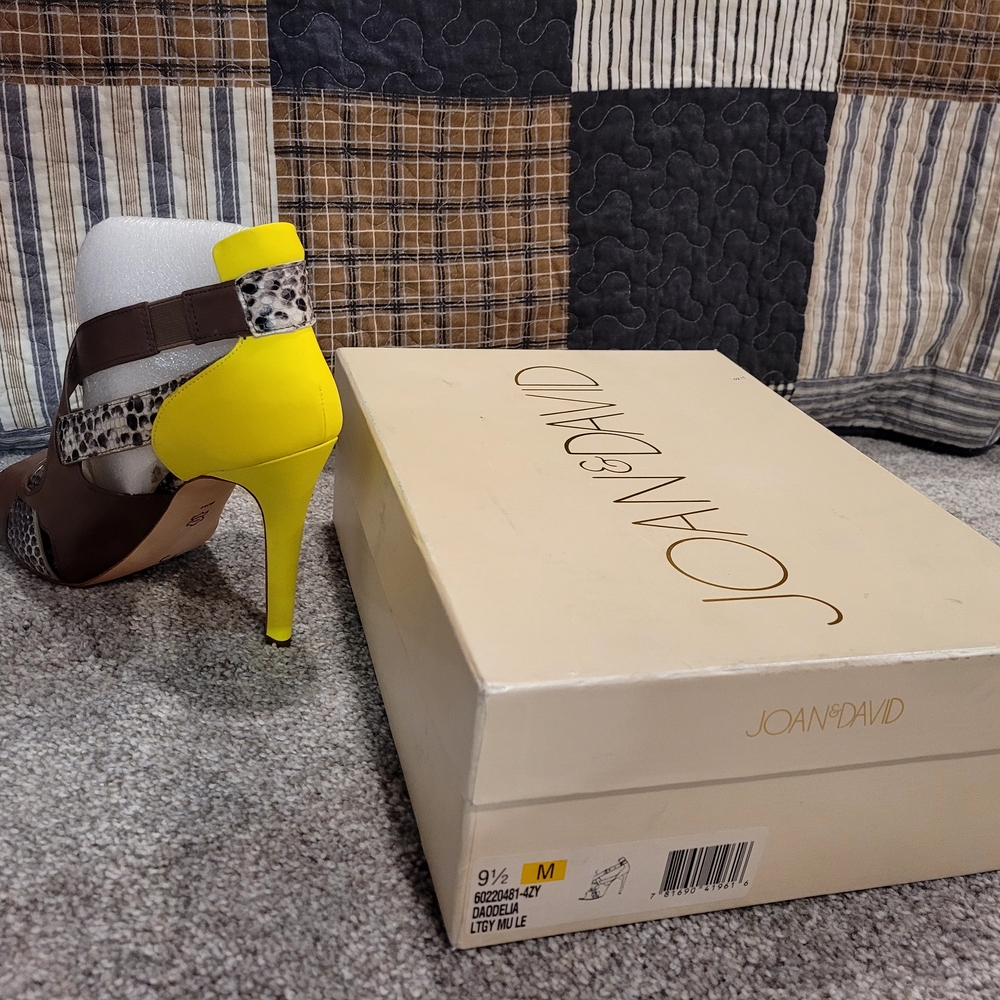Joan & David Yellow and Brown Stiletto Heels